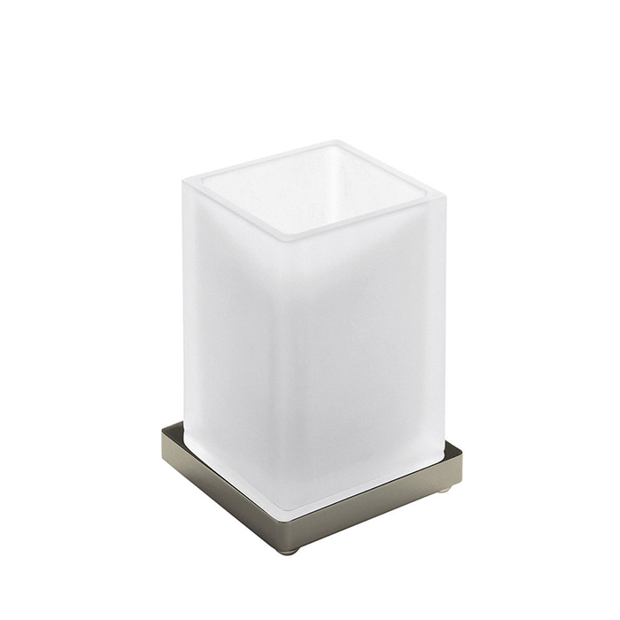 Стакан настольный, цвет PVD нержавеющая сталь/матовое стекло