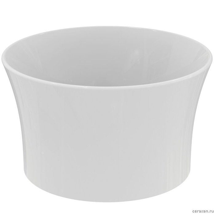 Раковина d340хh200 мм, накладная-высокая, без отверстия под смес и перелива, с крепежом и шаблоном цвет белый глянец