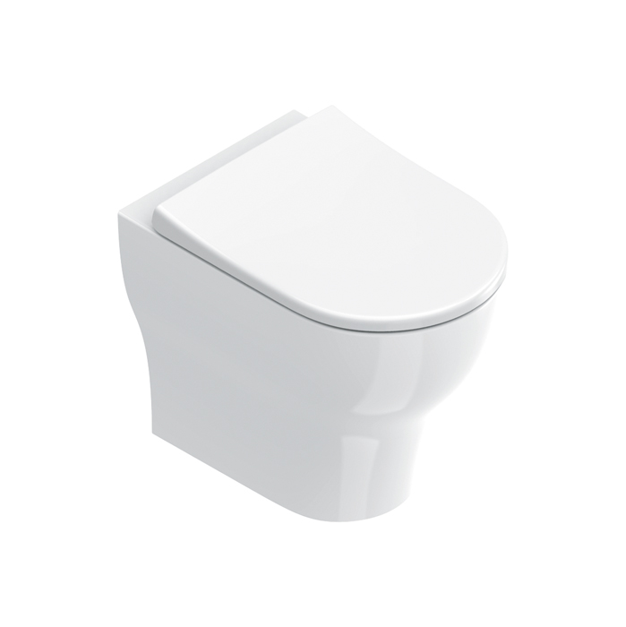 Унитаз напольный 52x35, безободковый, универс.слив, смыв Tornado, покрытие Cataglaze+, без крепежа, цвет белый глянцевый