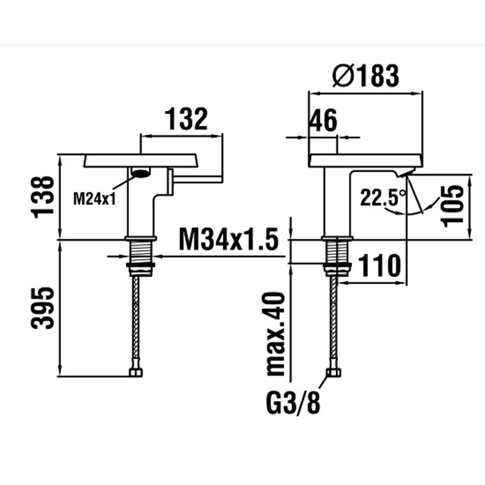Смесители Laufen Kartell Смеситель для раковины, на 1 отв., с донным клапаном, излив 115мм, цвет: хром 