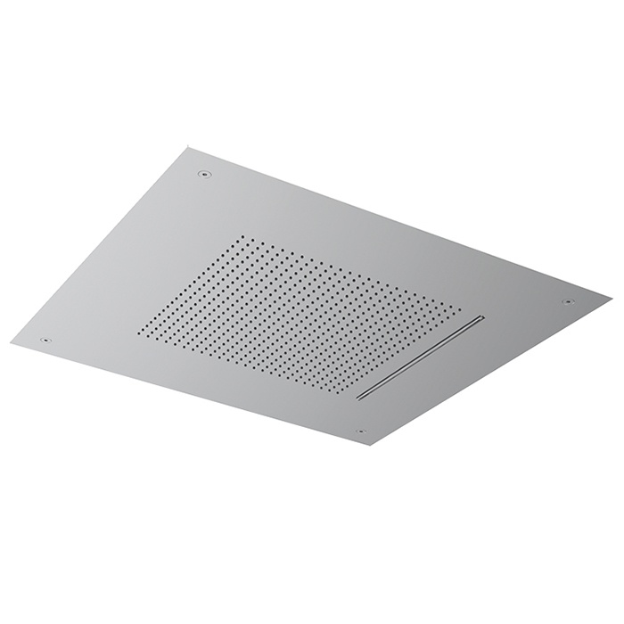 Душевая лейка потолочная встраив., 500х500 мм, 2 режима, цвет Mirror Stainless Steel