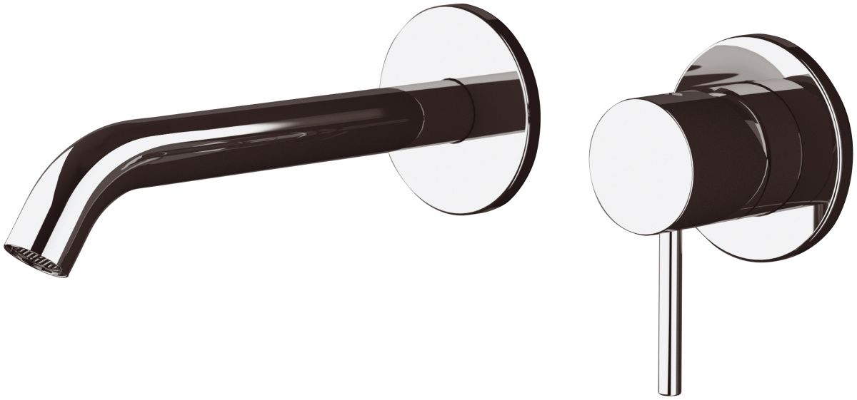 Встраиваемый в стену однорычажный смеситель для раковины (излив 17 см), цвет хром