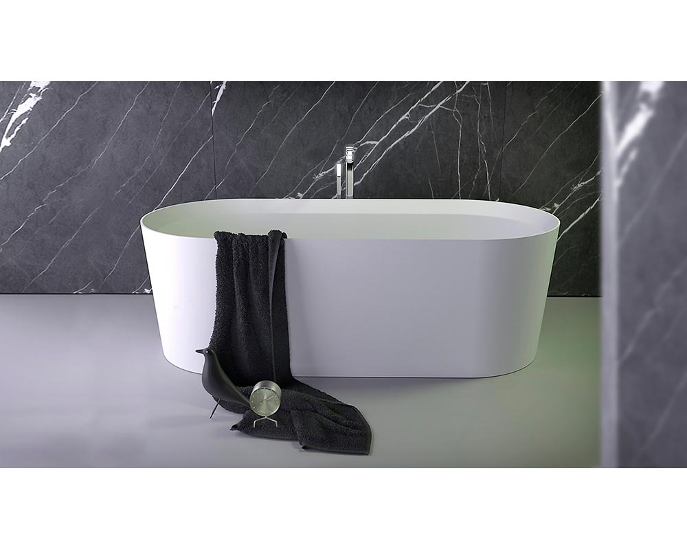 Ванны ванна PEARL отдельностоящая 172x80x50H см, с щелевым сливом переливом click-clack 