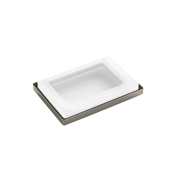 Мыльница настольная, цвет PVD нержавеющая сталь/матовое стекло