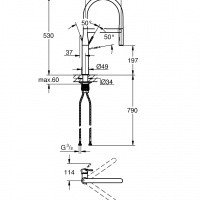 Смесители Essence New 30294000 Высокий смеситель для кухни 