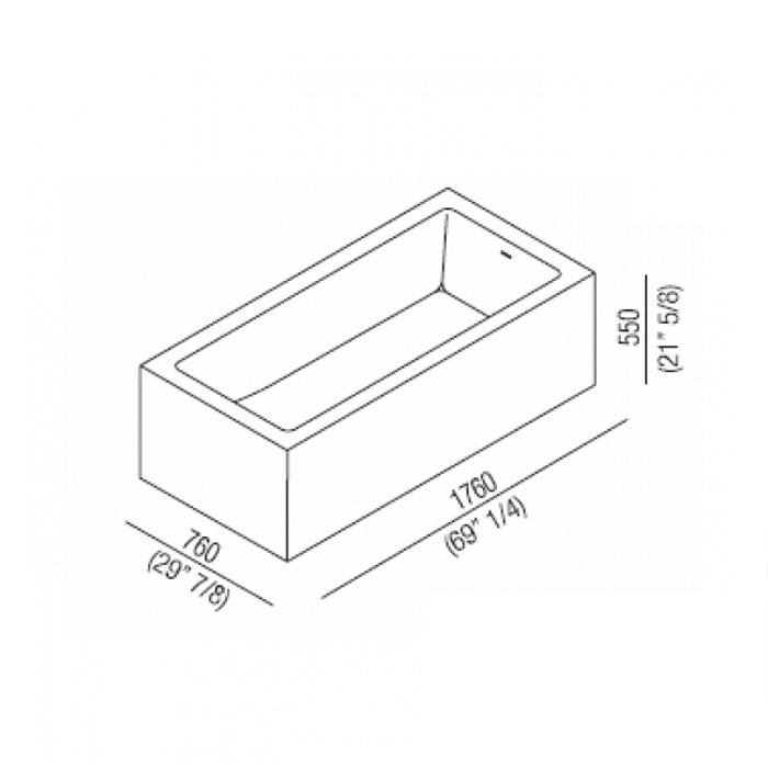 Ванны Ванна отдельностоящая 176х76х55 см, цвет: белая 