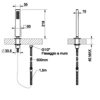 Душевая программа Душевая лейка на борт ванны цвет хром 