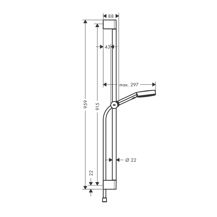 Душевая программа Душевой гарнитур Hansgrohe Select 105 3jet Relaxation 24170670 черный матовый 