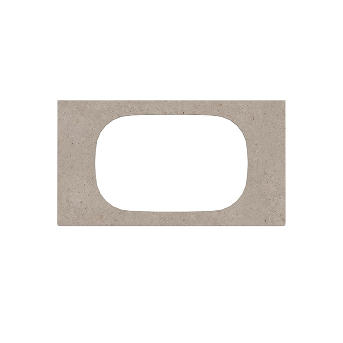 Столешница из керамогранита для раковин, встраив. сверху Риккарди 90 см, бежевый мат. (без отверстий)