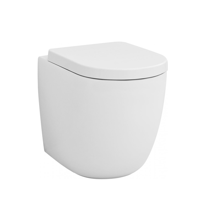 Унитаз напольный 53х37хh42см, безободковый, слив универсальный, с крепежом, цвет: белый