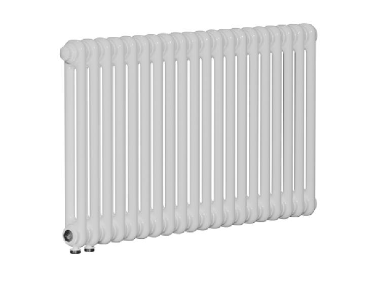 Радиатор 2-х трубчатый 2057, 16 секций, 736xh565, подключение нижнее, белый