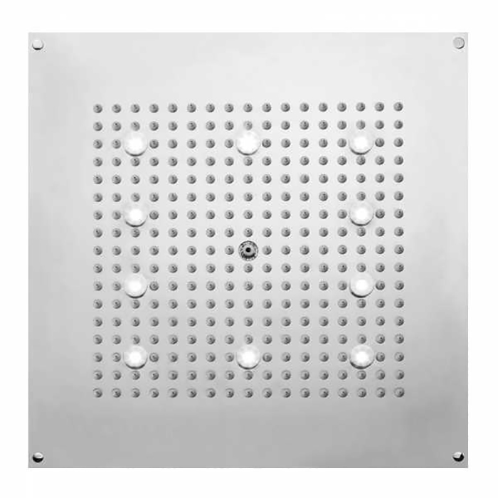 Душевая программа Верхний душ 470 x 470 mm с 10 LED (белый), блок питания/управления, Cromoterapia, цвет хром 