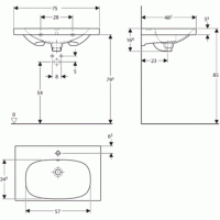 Раковины Раковина подвесная 750*480 мм 