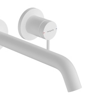 Смесители EcoSmart+ Настенный смеситель для раковины, белый матовый 