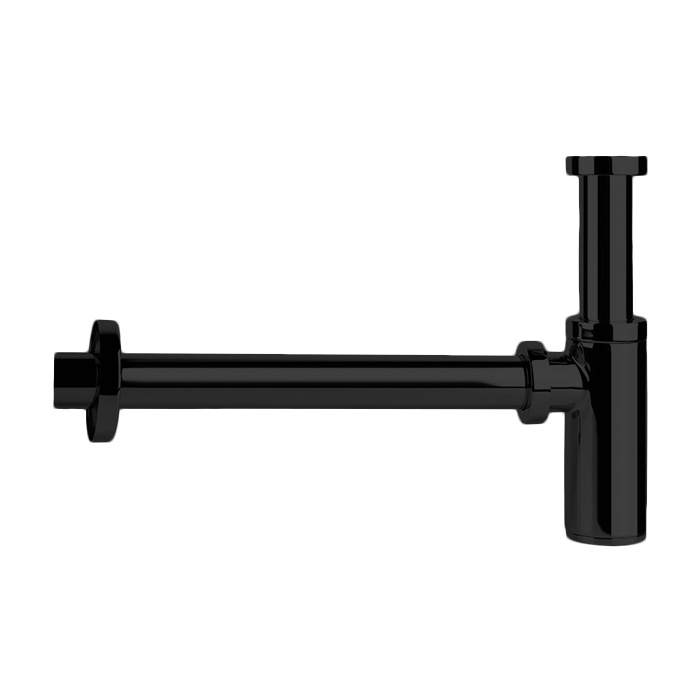 Сифон для раковины, цвет черный шлифованный металл