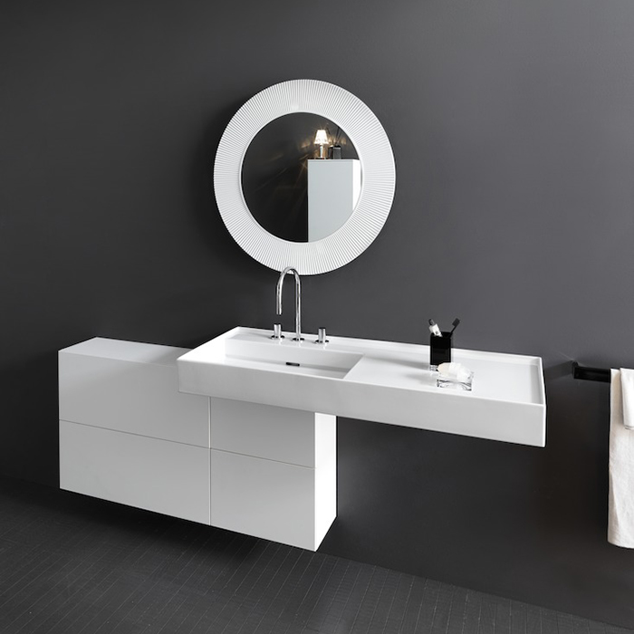 Мебель для ванной Laufen Kartell Раковина 1200х460х120мм без перелива, с 1 отв. под смеситель, со скр сливом, полка справа, с покр. LLC, цвет: белый 