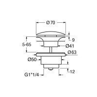 Комплектующие Сливной гарнитур, донный клапан для раковины без перелива (Tortora Matte) 