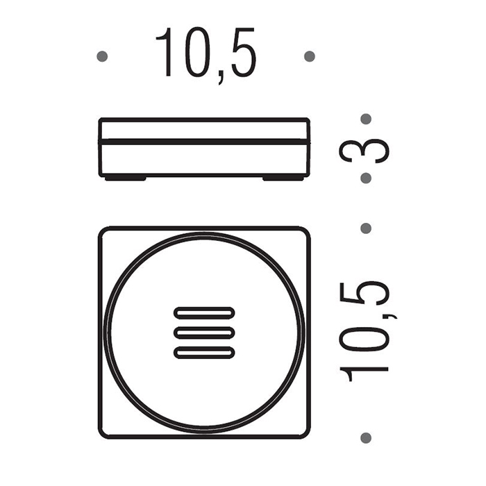 Аксессуары для ванной Мыльница настольная, цвет PVD нержавеющая сталь/черная резина 