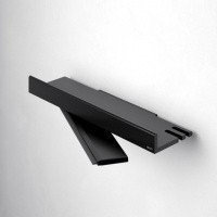 Аксессуары для ванной Полочка для душа 350 мм | со встроенным стеклоочистителем (черный матовый) 