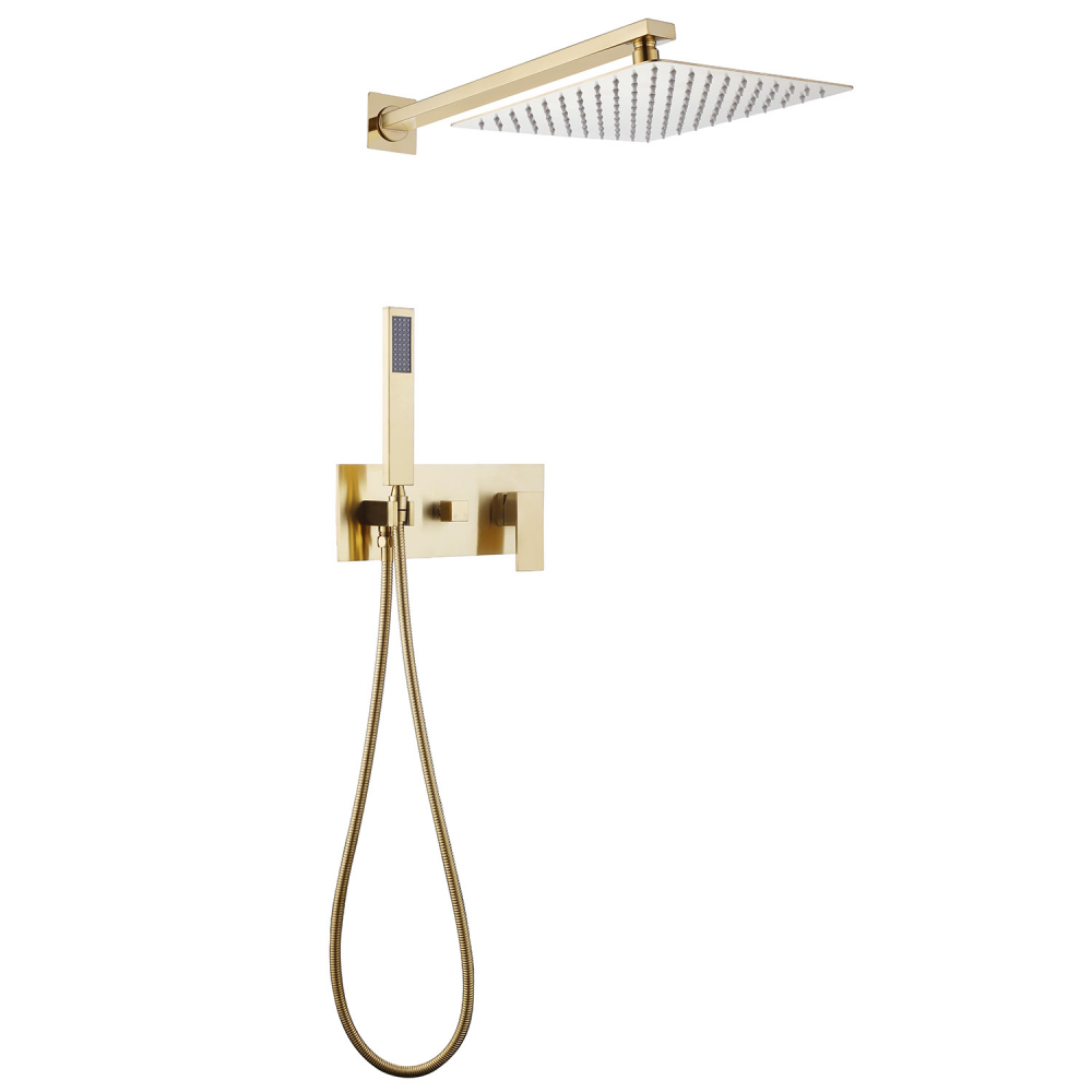 Душевая программа Душевая система скрытого монтажа без излива, золото матовое 