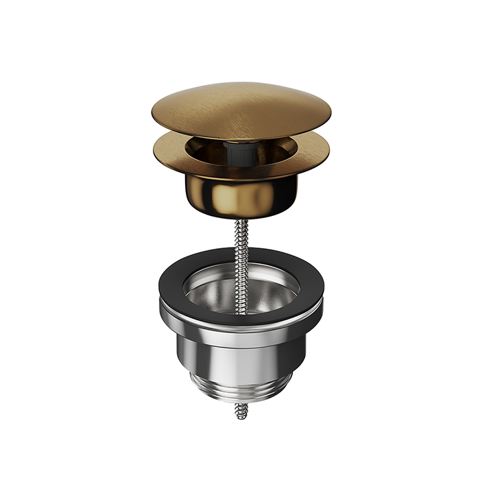 Донный клапан для раковины, потертая бронза