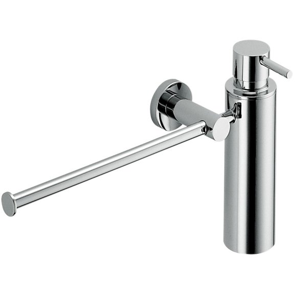 Полотенцедержатель с дозатором жидкого мыла, цвет хром