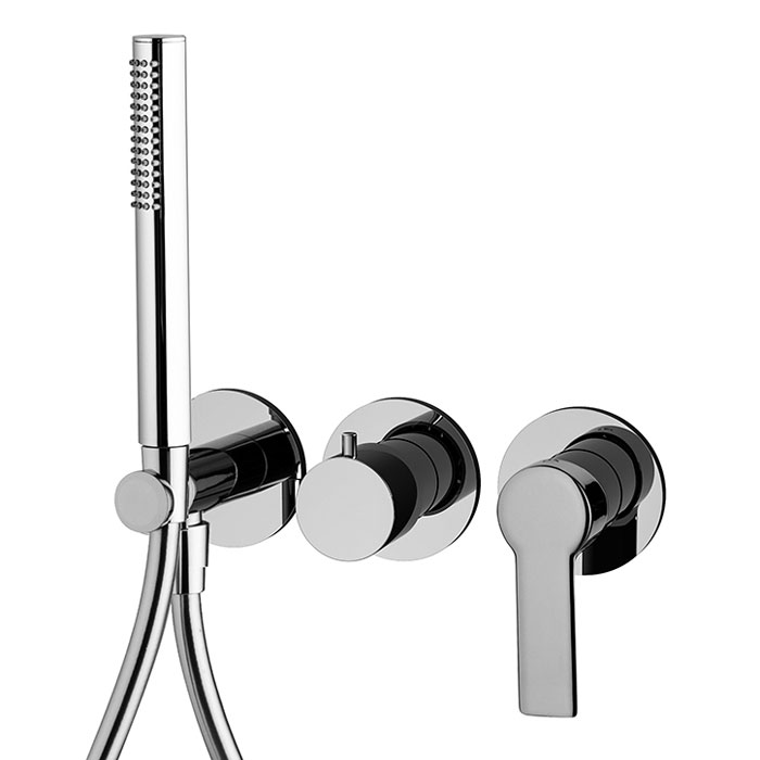 Смесители Смеситель для душа, встраиваемый, на 2 источника с ручным душем, цвет хром 