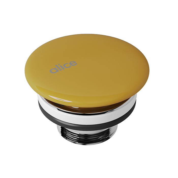 Комплектующие Донный клапан для раковин, керамический, неперекрываемый, мёд глянцевый 