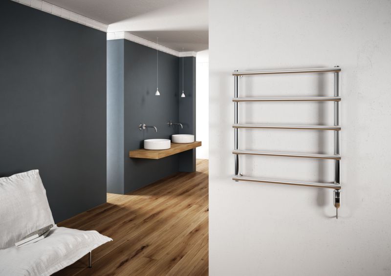 Полотенцесушители Полотенцесушитель электрический 420/530 мм (4 перекладины), термостат с проводом и штекером, цвет хром 