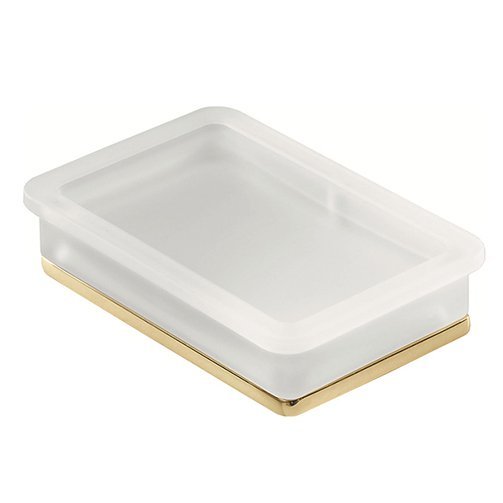 Мыльница настольная, цвет PVD золото/матовое стекло