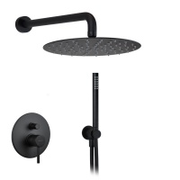 Душевая программа Душевая система - комплект со смесителем, чёрный матовый 