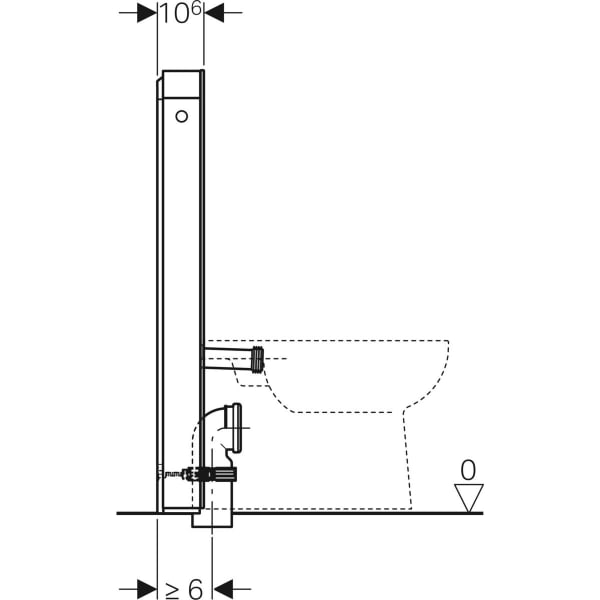 Системы инсталляции Сантехнический модуль Plus для напольного унитаза, 101 см, передняя обшивка из стекла 