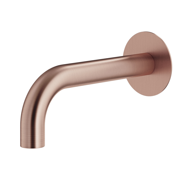 Комплектующие Излив для ванны встраиваемый d24, длина 210 мм, подключение 1/2' с латунной накладкой d70, медь брашированная 