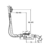Комплектующие Слив-перелив Rotaplex R5,удлиненный, диаметр 90мм, цвет хром (Cо склада продаем только с ваннами EVE!) 