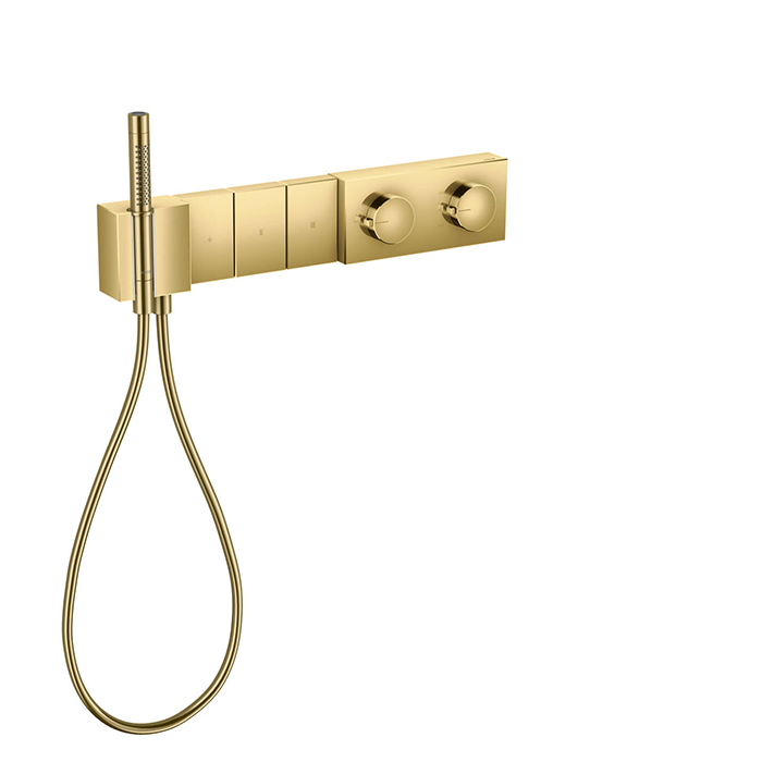 Смесители Смеситель для душа 540/100, встраиваемый, термостат, на 3 источника с ручным душем, цвет золото 