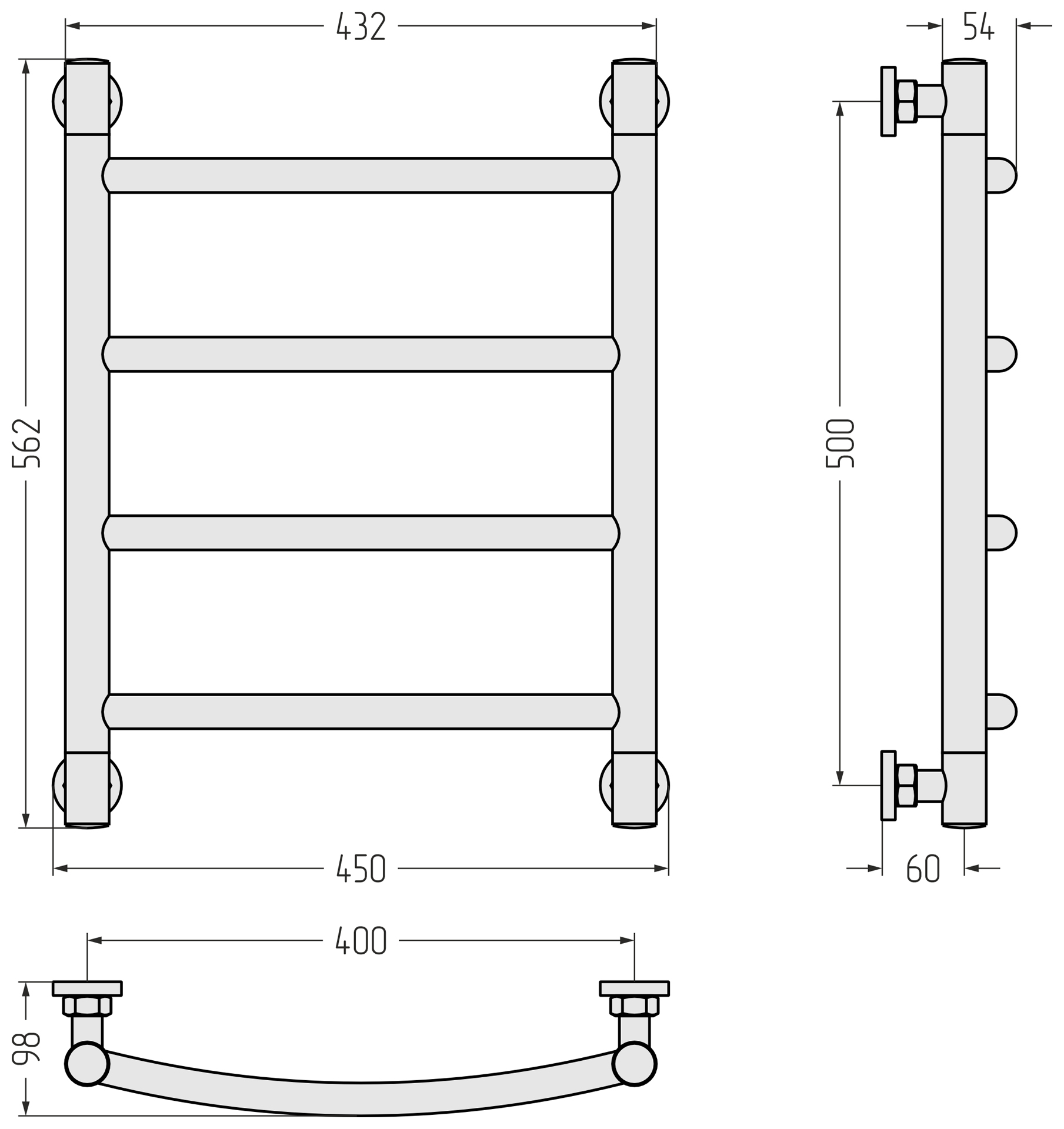 Полотенцесушители Полотенцесушитель 500х400 (Белый) 
