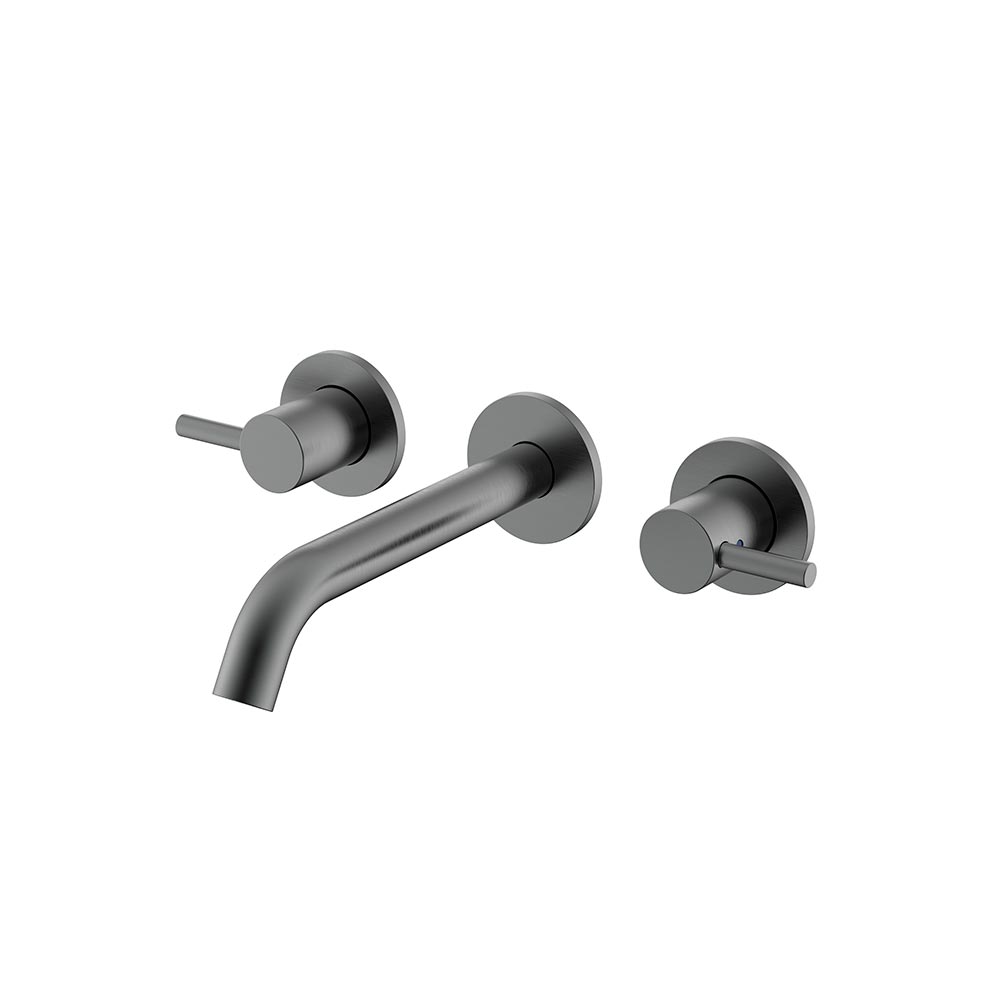 Смеситель встраиваемый для раковины с донным клапаном BRUSH GUN METAL