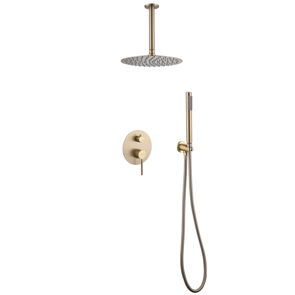 Душевая программа Душевая система скрытого монтажа без излива, золото матовое 