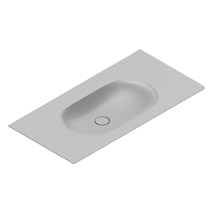 Раковины Раковина консоль 100x50, без отверстий под смеситель, покрытие Cataglaze+, цвет Cemento Satinato 