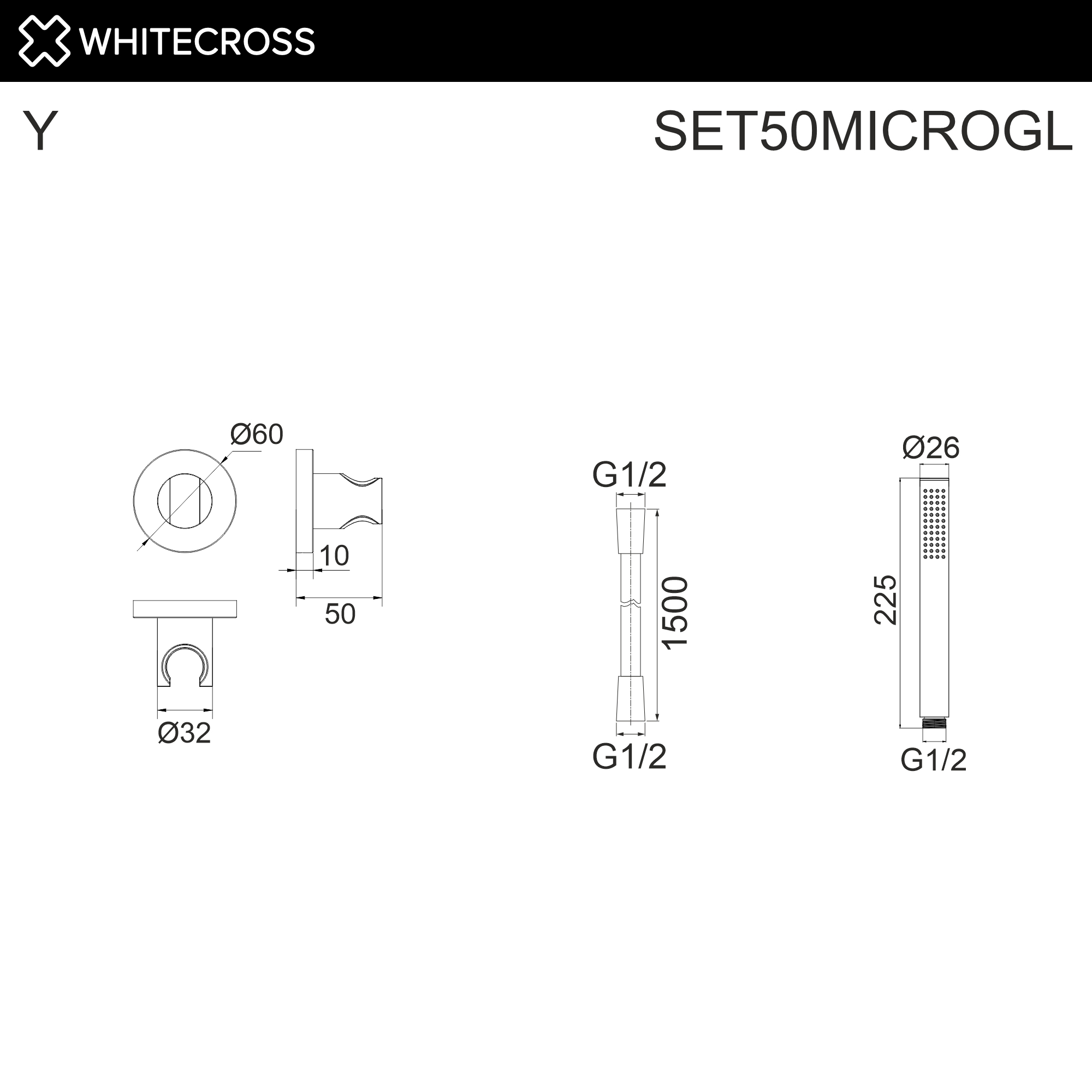 Душевая программа Душевой гарнитур точечный SET50MICROGL (золото) 