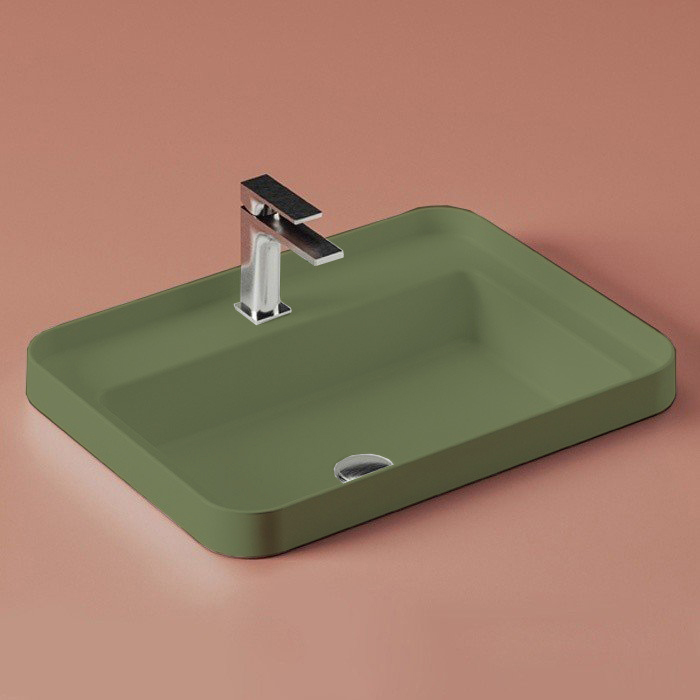Раковины Раковина встраиваемая 60х45 см, 1 отверстие, цвет salvia 