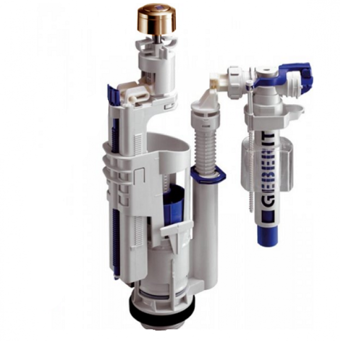 Механизм двойного смыва GEBERIT, нижний подвод воды, цвет бронза (артикул на коробке 750903, не подходит для Waldorf)