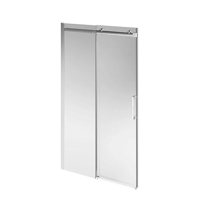 Душевая дверь, раздвижная с функцией soft close, 120х210, брашированный никель