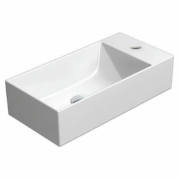 Раковина накладная, подвесная 50*25 см (белый глянцевый)