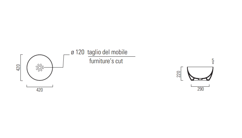 Раковины Раковина-чаша накладная 420x420 мм 