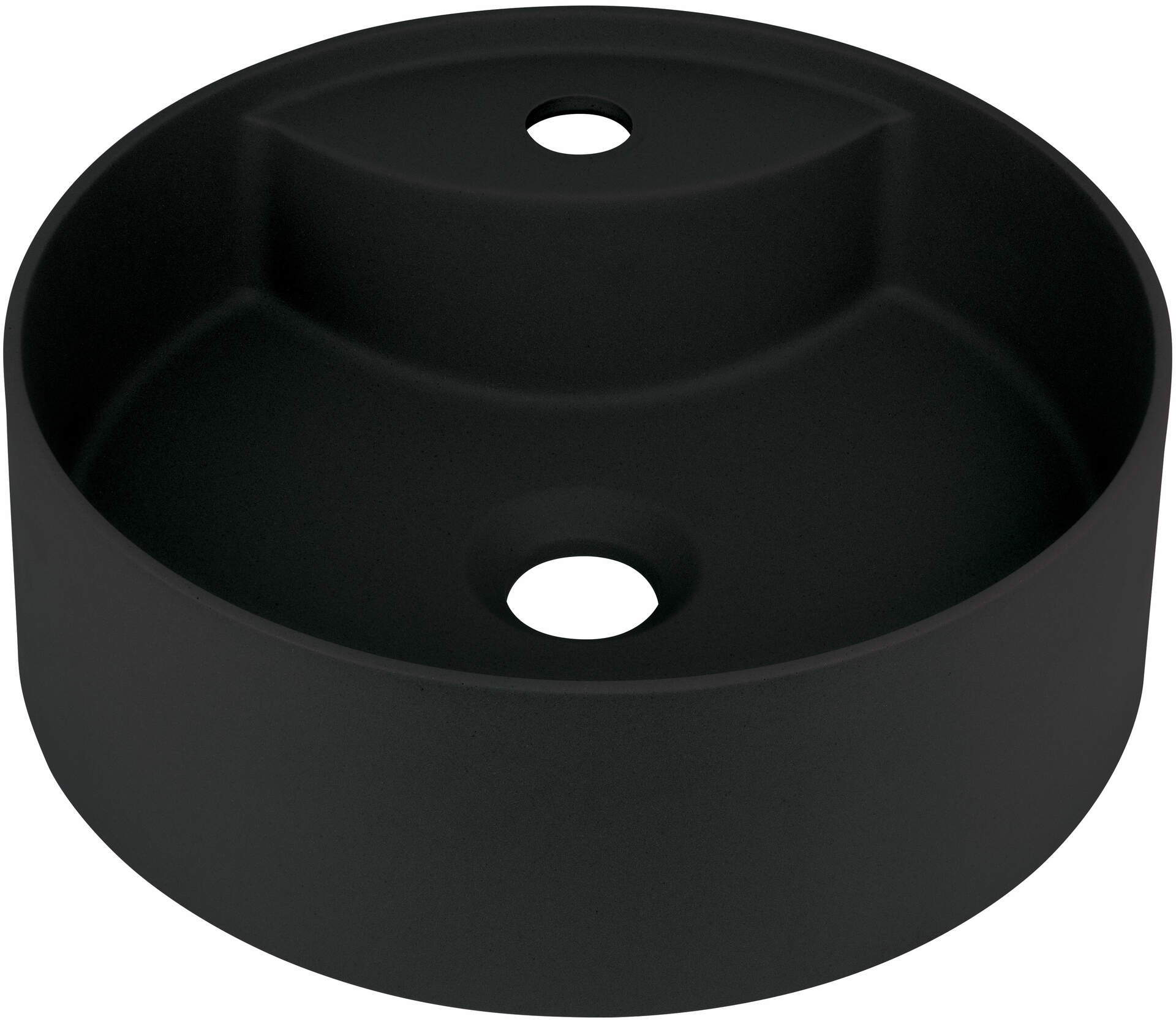 Раковины Раковина накладная иск.камень D36 с отверстим под смеситель (черный) 