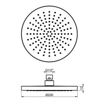 Душевая программа Верхний душ O 200 мм, нержавеющая сталь шлифованная 