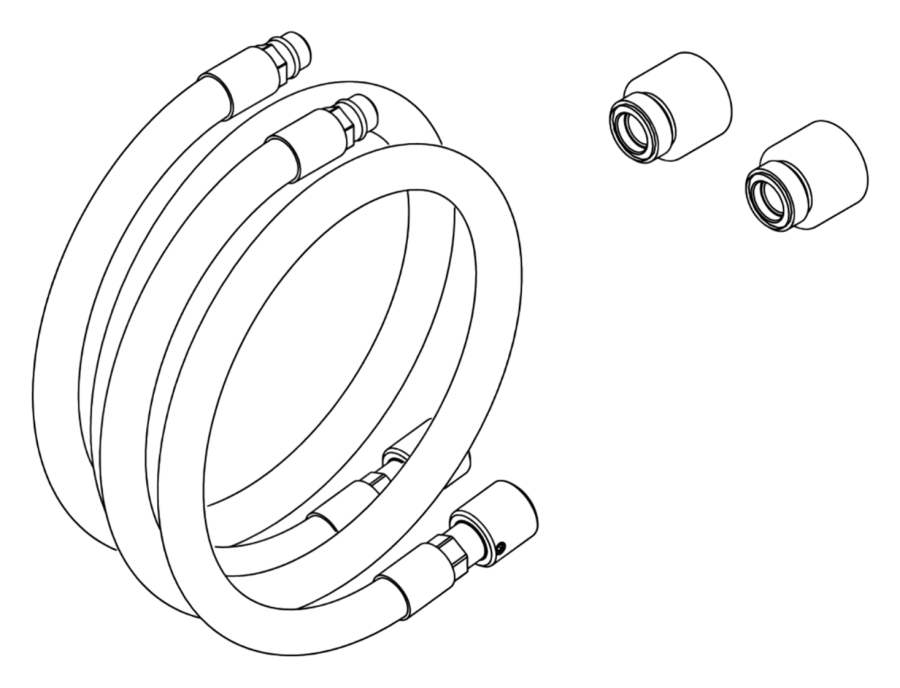 Комплекты шлангов и соединений Built-in parts, для крепления смесителей, устанавливаемых на бортике ванны