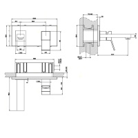 Смесители Настенный смеситель для раковины внешняя часть хром 