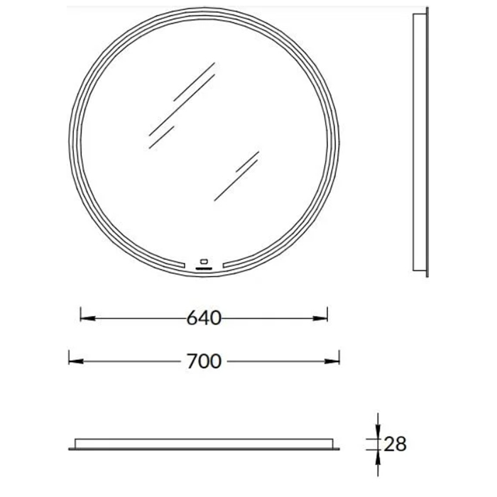 Мебель для ванной Зеркало круглое с диммером 80,белое 
